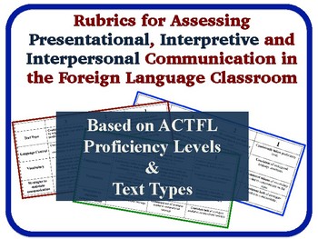 Preview of Foreign Language Assessment Rubrics: Presentational, Interpersonal, Interpretive