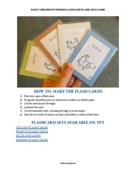 Preview of Foreign Language Early Childhood Flashcard Activities