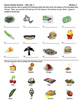 Foreign Language Food Vocabulary Practice by Dana Eckenhoff | TPT