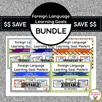 Preview of Foreign Language Learning Goal Poster Bundle