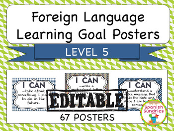 Preview of Foreign Language Learning Goal Posters:  Level 5