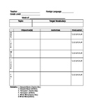 Foreign Language Lesson Plan Template