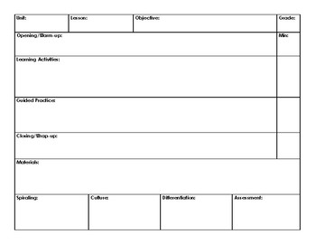 Foreign Language Lesson Plan Template by La Proferia | TpT