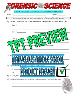 forensic science article fingerprint history article and questions