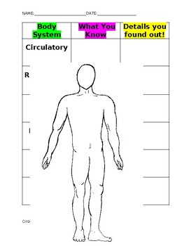 Preview of Forensic Body Worksheet