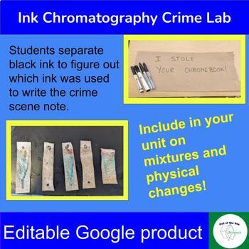 Preview of Forensic Crime Note- Using physical changes (Chromatography) to ID which marker