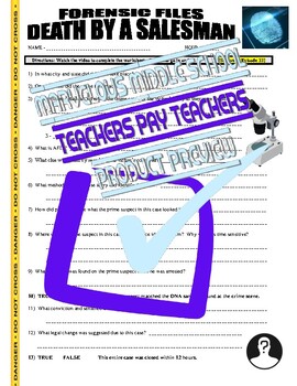 Forensic Files Death By A Salesman Video Worksheet Psychology Crime