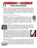 Forensic Science 101 - Types of Evidence (article / questi