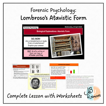 Preview of FORENSIC PSYCHOLOGY: Lombroso's Atavistic Form Theory