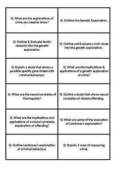 Preview of Forensic Psychology Revision Cards - AQA Psychology