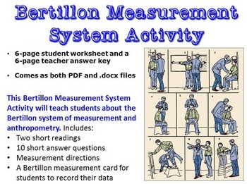 Preview of Forensic Science: Bertillon Measurement System Activity