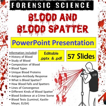 Preview of Forensic Science – Blood and Blood Spatter PowerPoint Presentation