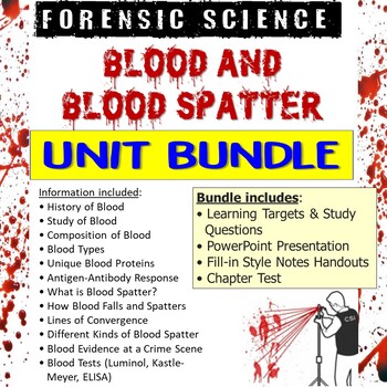 Download Forensic Science Blood And Blood Spatter Unit Bundle Tpt