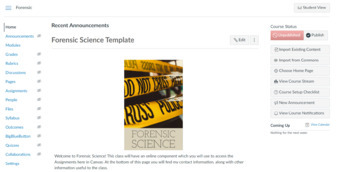 Preview of Forensic Science Canvas Template Course