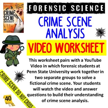 Preview of Forensic Science: Crime Scene Analysis Video Worksheet *digital version included