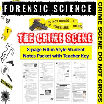 Preview of Forensic Science Crime Scene Notes: Student Fill-in Handout and Teacher Key