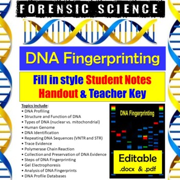 Preview of Forensic Science DNA Fingerprinting Notes: Student Fill-in Handout & Key