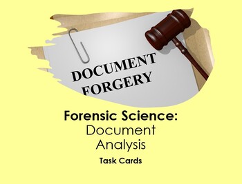 Preview of Forensic Science:  Document Analysis Task Cards