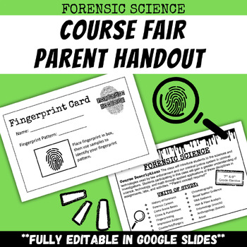 Preview of Forensic Science Elective Fair/Parent Night Interactive Informational Handout