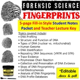 Forensic Science - Fingerprints Notes: Student Fill-in Han