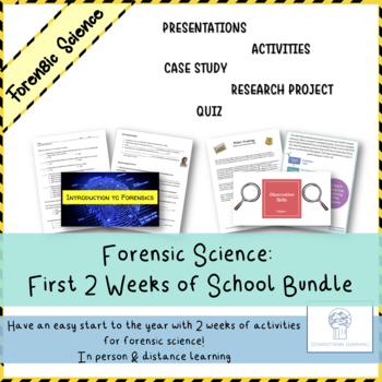 Preview of Forensics: First 2 Weeks of School ~ Intro, Observation, & Careers ~ BUNDLE