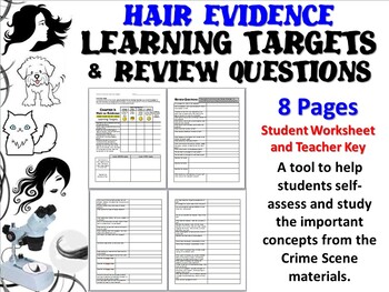 Preview of Forensic Science Hair Evidence Learning Targets and Review Questions