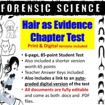 Preview of Forensic Science: Hair as Evidence Test * printable & digital versions included