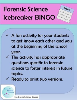 Preview of Forensic Science Icebreaker