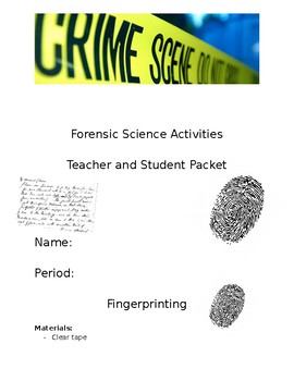 Preview of Forensic Science Mini Activity Packet