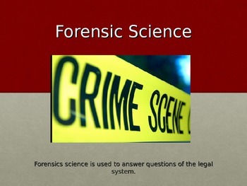 Preview of Forensic Science Powerpoint Presentation