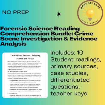 Preview of Forensic Science Reading Comprehension Bundle: Crime Scene Investigation
