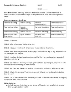 forensic science research project ideas