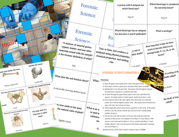 Preview of Forensic Science Semester 2 Review Board Game