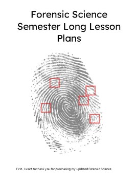 Preview of Forensic Science Semester Course Lesson Plans