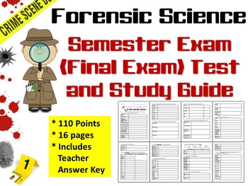 Preview of Forensic Science: Semester/Final Exam and Study Guide