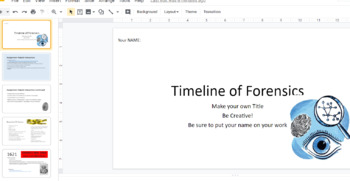 Preview of Forensic Science Timeline Project