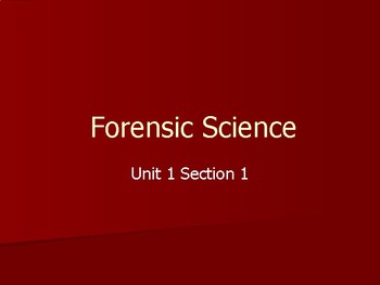Preview of Forensic Science Unit 1 Notes