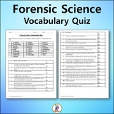 Forensic Science Vocabulary Quiz - Editable Worksheet