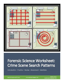 Preview of Forensic Science Worksheet: Crime Scene Search Patterns
