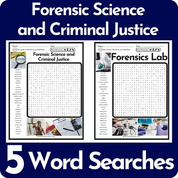 Preview of Forensic Science and Criminal Justice Word Search Puzzle BUNDLE