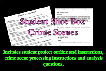Preview of Forensic Shoe Box Crime Scene Projects