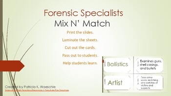 Preview of Forensic Specialists Mix N' Match Cards
