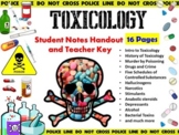 Forensic Science Toxicology Notes Handout and Key