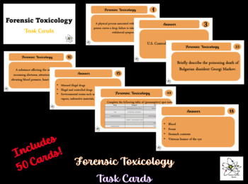Preview of Forensic Toxicology Task Cards