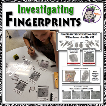 Preview of Middle School Forensics: Fingerprint Lesson, Task Cards, & Print Card