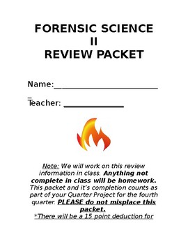 Preview of Forensics 2 Final Exam Review Packet
