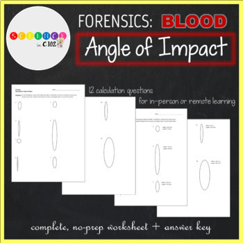 Preview of Forensics: Blood Spatter: Angle of Impact worksheet