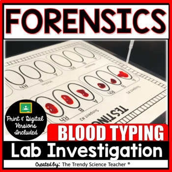 Preview of Forensics Blood Typing Lab Investigation- Print & Digital