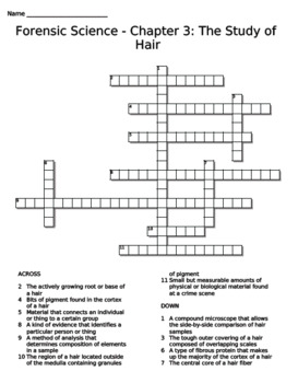 Forensic Science Chapter 1 Review Crossword Puzzle Answers | crossword