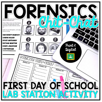 Preview of Forensics Chit-Chat: First Day of School Station Activity